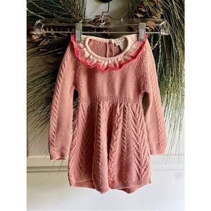 Cynthia Rowley little girls knit sweater dress blush pink size 6-9 months